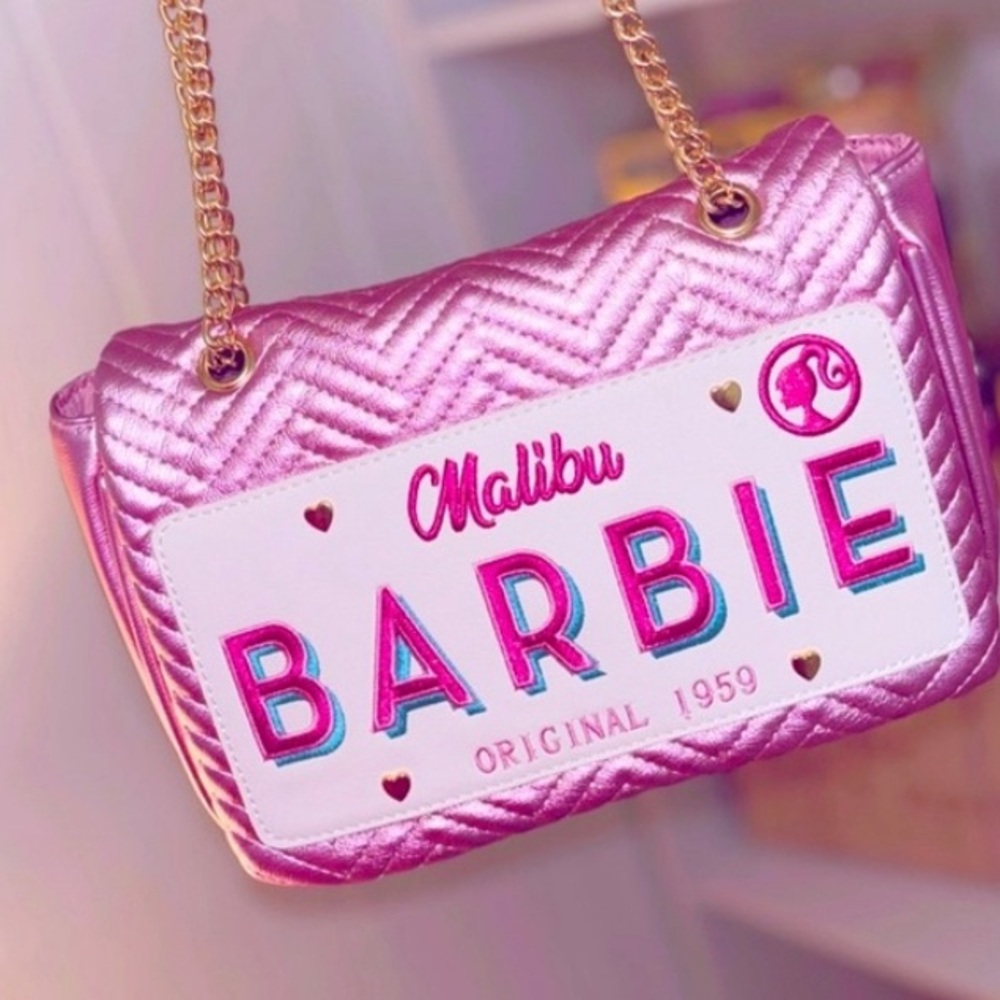 💕 BARBIE x SKINNYDIP Malibu license plate pink shoulder or crossbody bag NEW - Picture 5 of 5